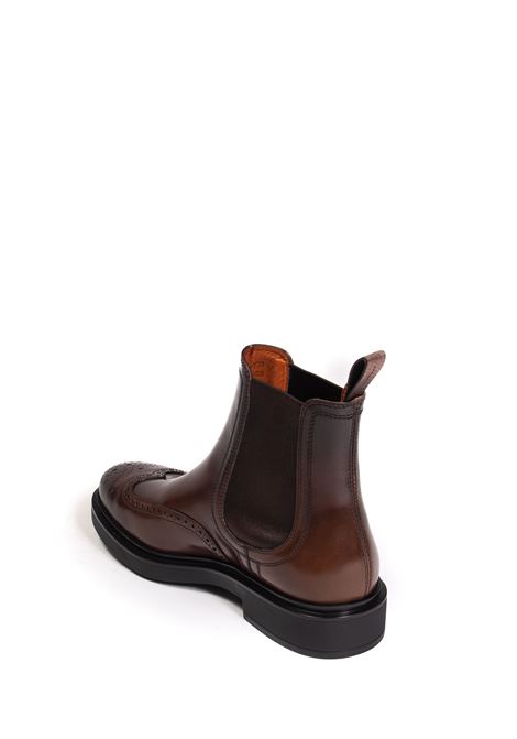 Brown monogram chelsea boot SANTONI | 17855PELLE-T50