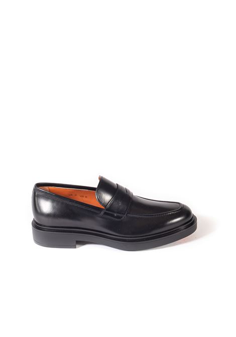 Black brushed loafer SANTONI | 16190PELLE-N01