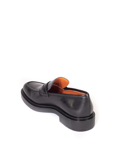 Mocassino spazzolato nero SANTONI | 16190PELLE-N01