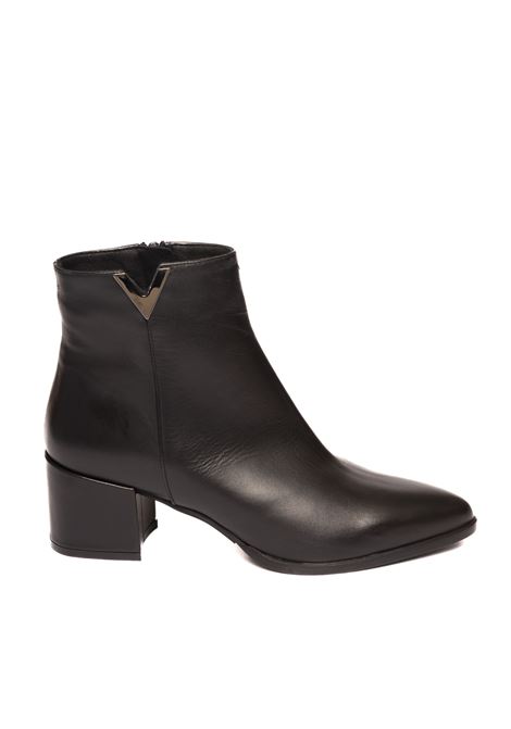 Black leather ankle boot ALBANO | 524VIT-NERO