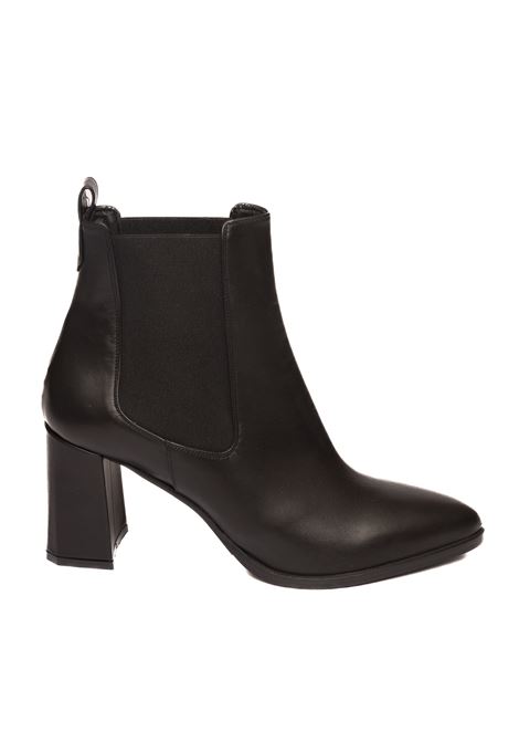 Black leather ankle boot ALBANO | 551VIT-NERO