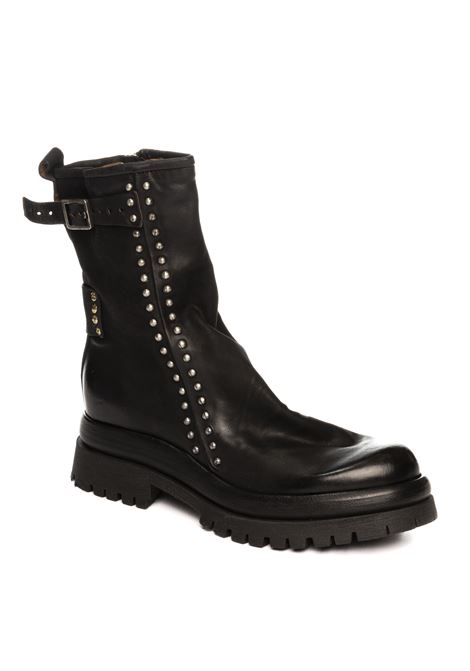 Black studded boot AS98 | B51218PELLE-NERO