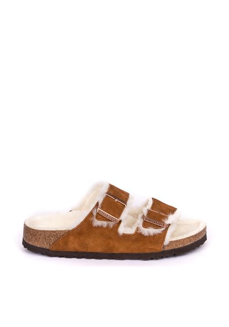 sandalo arizona shearling mink  BIRKENSTOCK | ARIZONA1001135-MINK