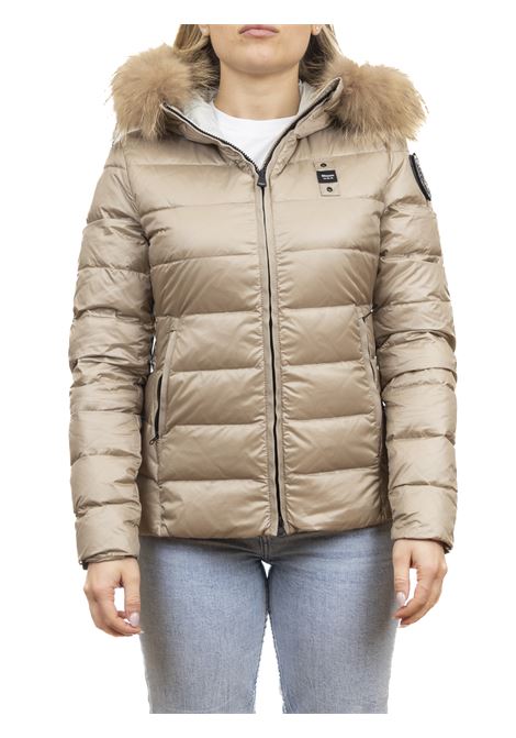 black/light blue arcadia down jacket BLAUER | BLDC03038ARCADIA-301CB