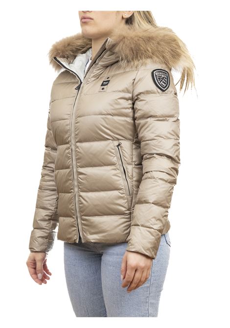 black/light blue arcadia down jacket BLAUER | BLDC03038ARCADIA-301CB