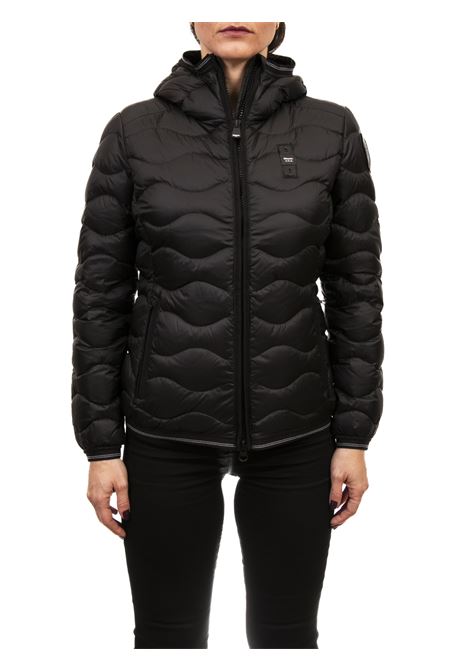 black/light blue camellia down jacket BLAUER | BLDC03047CAMELIA-999CB