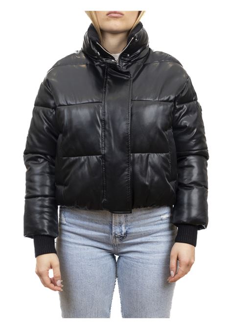 black eco-leather down jacket CENSURED | 340LEATHER-90