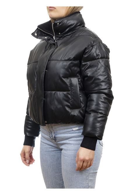 black eco-leather down jacket CENSURED | 340LEATHER-90