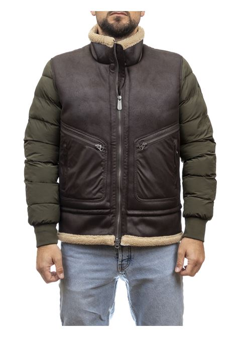 green hooded down jacket CENSURED | 375NYLON-314