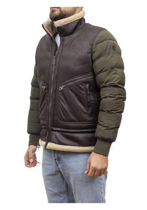 green hooded down jacket CENSURED | 375NYLON-314