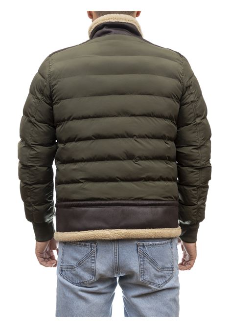 green hooded down jacket CENSURED | 375NYLON-314