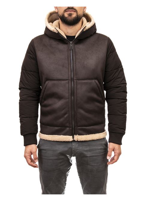 eco sheepskin with dark brown hood CENSURED | GEODMONT-14