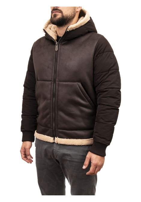 eco sheepskin with dark brown hood CENSURED | GEODMONT-14