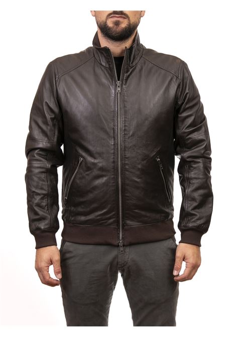 Dark brown leather jacket CENSURED | PHAMPELLE-14