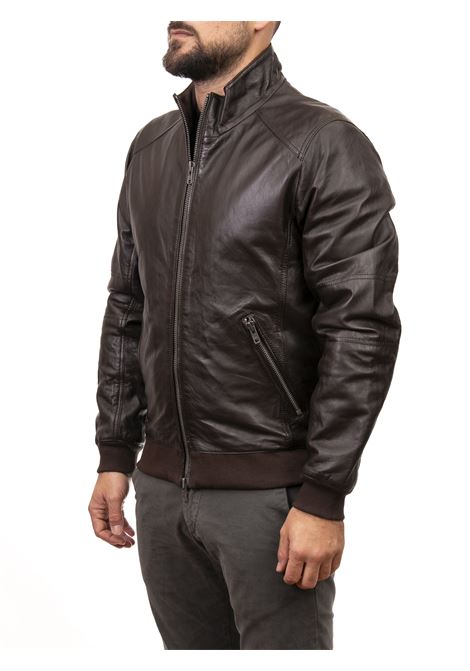 Dark brown leather jacket CENSURED | PHAMPELLE-14