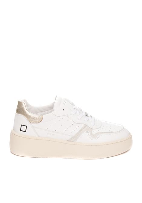 sneaker step calf bianco/platino D.A.T.E. | STEP DCALF-WHT/PLTN