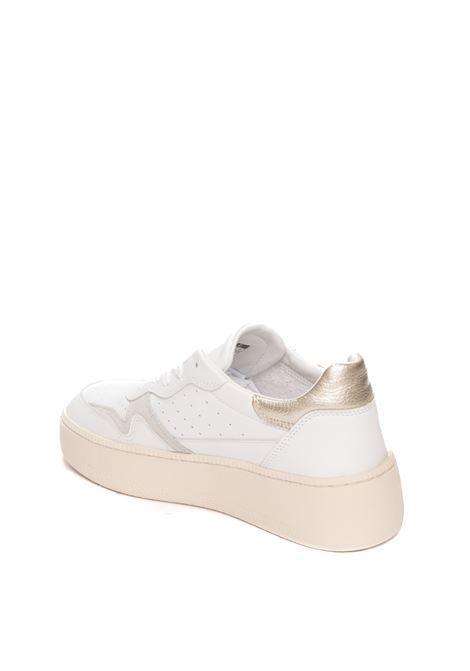 sneaker step calf bianco/platino D.A.T.E. | STEP DCALF-WHT/PLTN