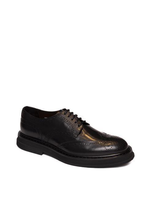 Black leather lace-up DOUCAL'S | 1367SHADE-NERO