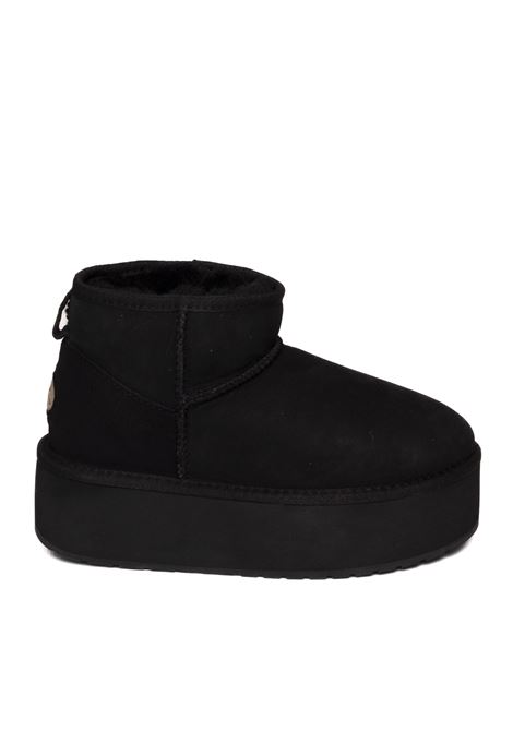 Black sheepskin ankle boot EMU | W13082STINGERFLAT-BLACK