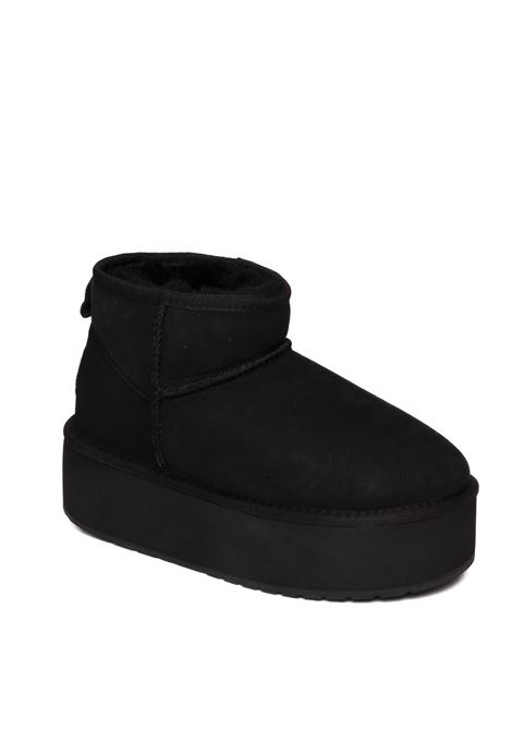 Black sheepskin ankle boot EMU | W13082STINGERFLAT-BLACK