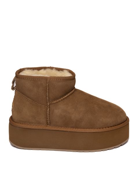 Chestnut sheepskin ankle boot EMU | W13082STINGERFLAT-CHESTNUT