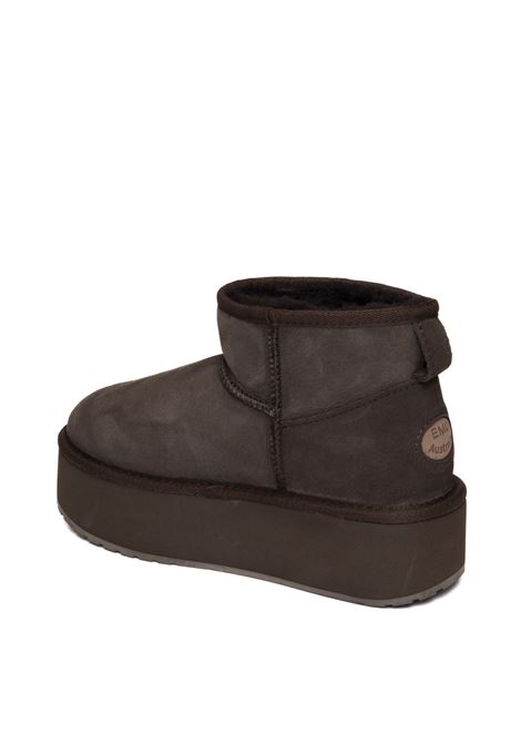 Choco sheepskin ankle boot EMU | W13082STINGERFLAT-CHOCO