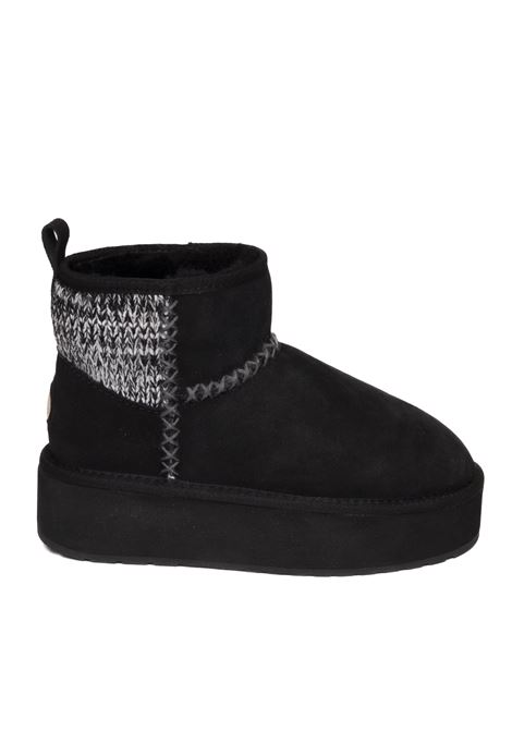 Black sheepskin ankle boot EMU | W13143STINGERKNIT-BLACK