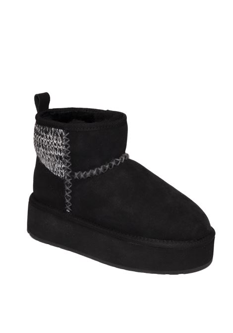 Black sheepskin ankle boot EMU | W13143STINGERKNIT-BLACK