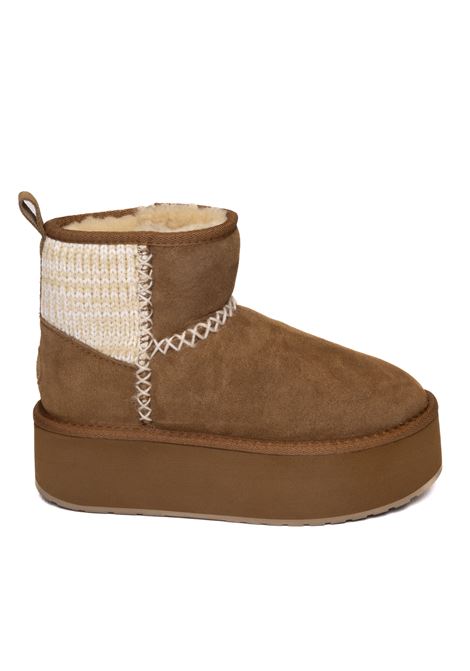 Chestnut sheepskin ankle boot EMU | W13143STINGERKNIT-CHESTNUT