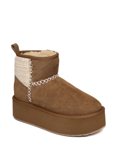 Stivaletto montone chestnut EMU | W13143STINGERKNIT-CHESTNUT