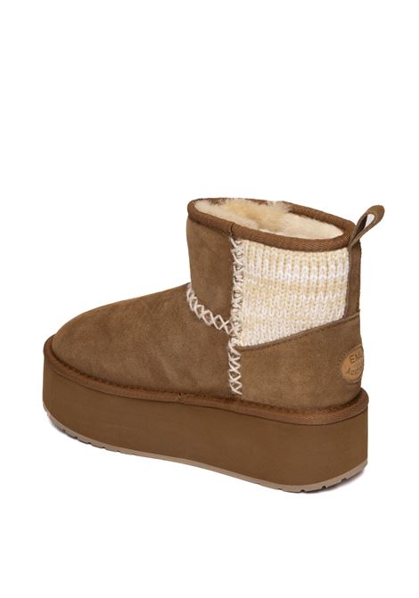 Chestnut sheepskin ankle boot EMU | W13143STINGERKNIT-CHESTNUT