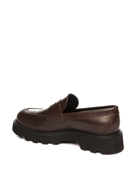 Dark brown leather loafer FRAU | 85N1SETA-CAFFÈ