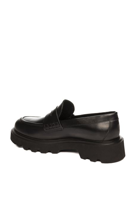 Black leather loafer FRAU | 85N1SETA-NERO