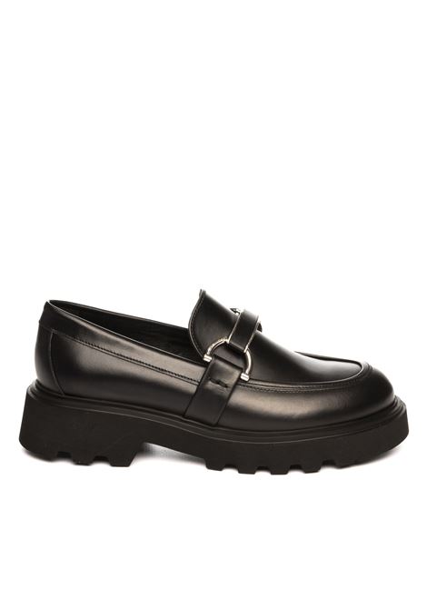 Black leather loafer FRAU | 85N4SETA-NERO