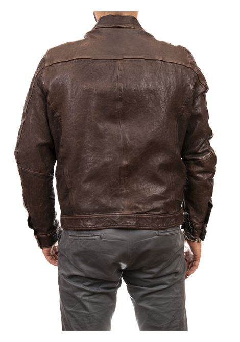 dark brown leather jacket HERITAGE | MP744N.C.LAV-13