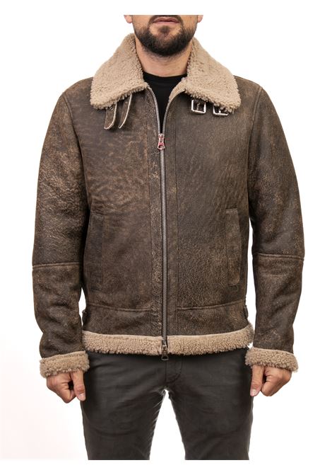 dark brown sheepskin jacket HERITAGE | MP799ASPORTATO-36