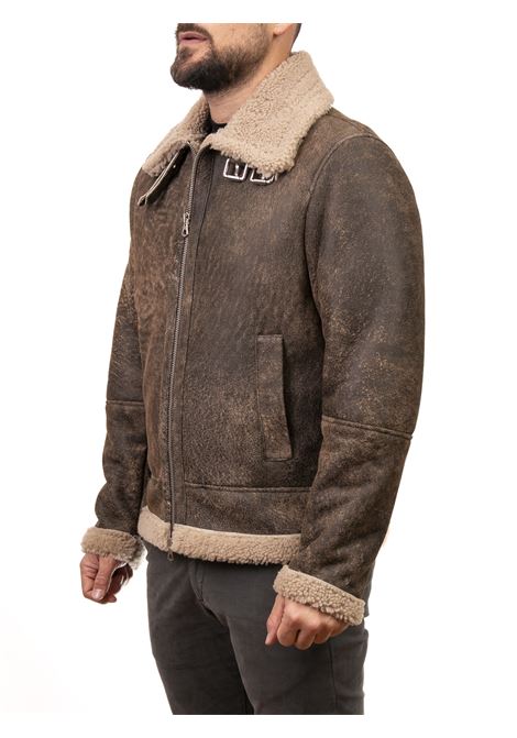 dark brown sheepskin jacket HERITAGE | MP799ASPORTATO-36