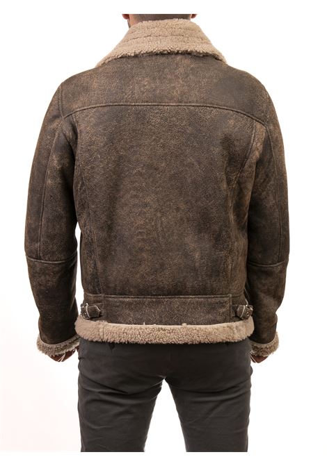 dark brown sheepskin jacket HERITAGE | MP799ASPORTATO-36