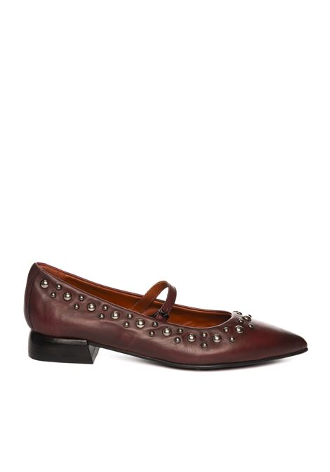 Burgundy studded ballerina MJUS | T98108PELLE-6076