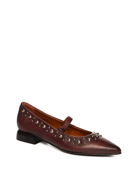 Burgundy studded ballerina MJUS | T98108PELLE-6076