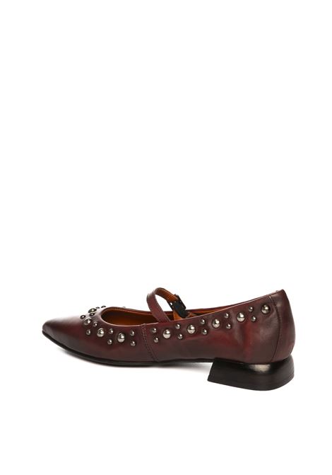 Burgundy studded ballerina MJUS | T98108PELLE-6076