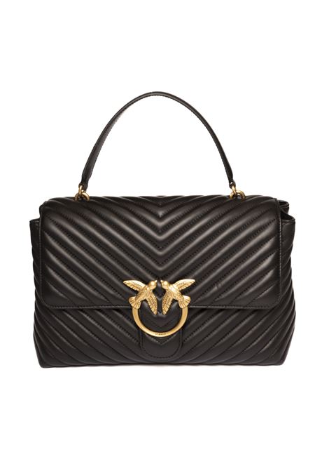 big lady love puff chevron black/gold bag PINKO | 100042-A0GKLADYPUFFBIG-Z99Q