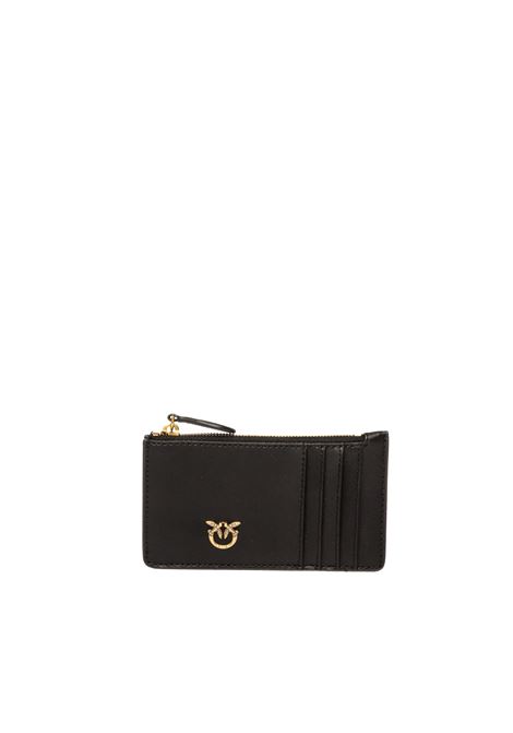 black/gold logo card holder PINKO | 100251-A0F1AIRONE-Z99Q