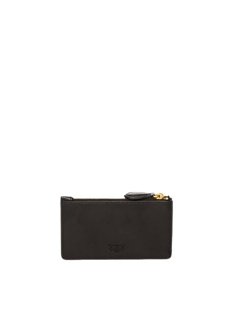 black/gold logo card holder PINKO | 100251-A0F1AIRONE-Z99Q