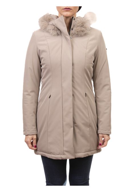 giubbino tech con cappuccio beige  REFRIGIWEAR | W99108LADYTECHFUR-A00220