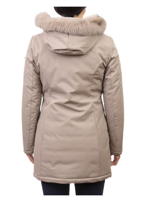 giubbino tech con cappuccio beige  REFRIGIWEAR | W99108LADYTECHFUR-A00220