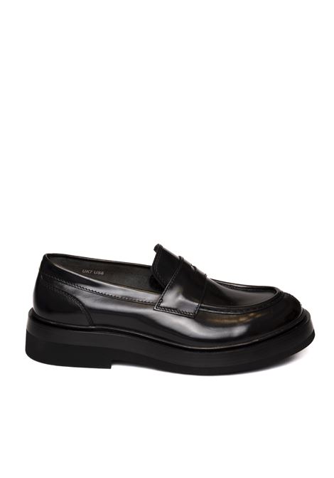 black brushed loafer SANTONI | 18365PELLE-NERO