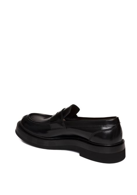 black brushed loafer SANTONI | 18365PELLE-NERO