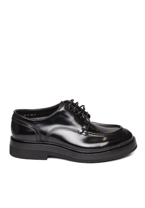 black leather lace up SANTONI | 18366PELLE-NERO