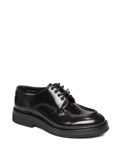 black leather lace up SANTONI | 18366PELLE-NERO